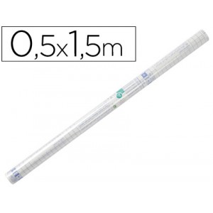 Forralibros Liderpapel rollo plástico adhesivo removible 0.50x1.50m 50 micras