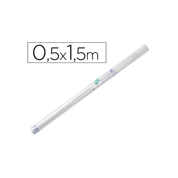Forralibros Liderpapel rollo plástico adhesivo removible 0.50x1.50m 50 micras