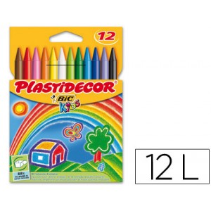 Lápices de cera Plastidecor envase 12 colores