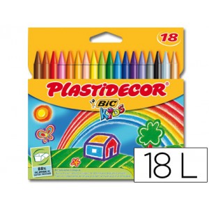 Lápices de cera Plastidecor envase 18 colores