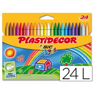 Lápices de cera Plastidecor envase 24 colores