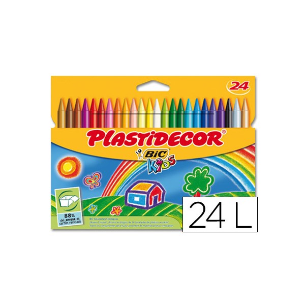 Lápices de cera Plastidecor envase 24 colores