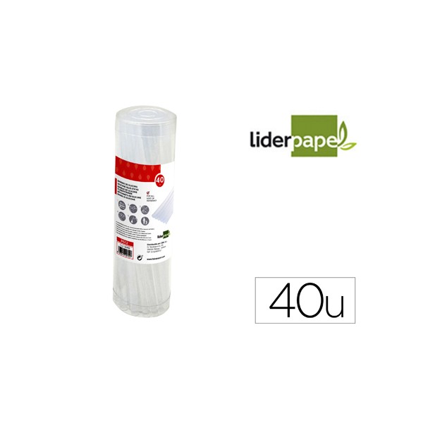 Pegamento termofusible Liderpapel 7mm de diámetro x 200mm de alto, pack 40uds