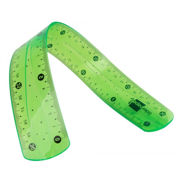 Regla Liderpapel de plástico flexible milimetrada 30cm, colores surtidos