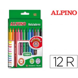 Rotuladores Alpino caja de 12 colores surtidos
