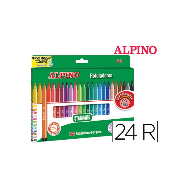 Rotuladores Alpino caja de 24 colores surtidos