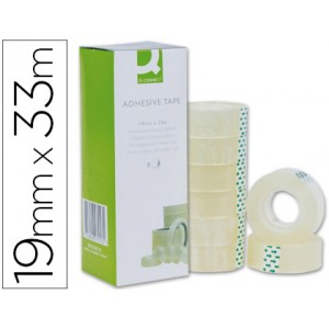 Cinta adhesiva transparente 33mx19mm